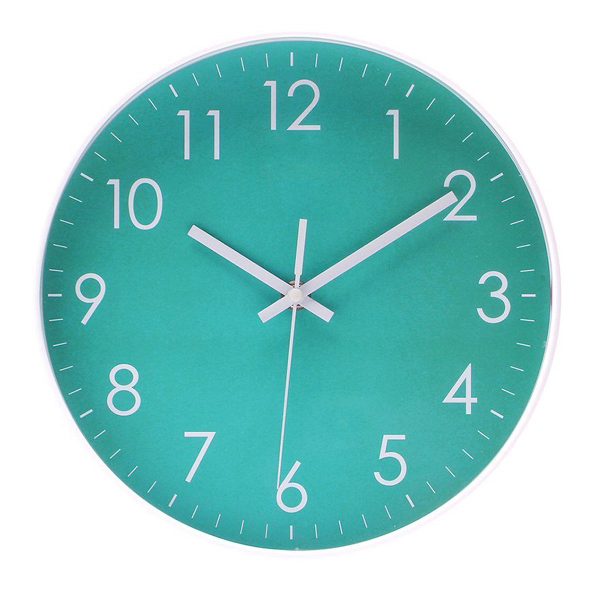 Epy Huts Modern Simple Wall Clock Indoor Non-Ticking Silent Sweep Movement Wall Clock for Office, Bathroom, Living room Decorative 10 Inch Teal