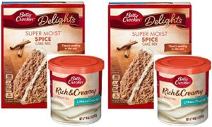 betty crocker super moist spice cake mix and betty crocker rich and creamy cream cheese frosting bundle - 2 of each - 4 items. "there's pudding in the mix!" cake mix