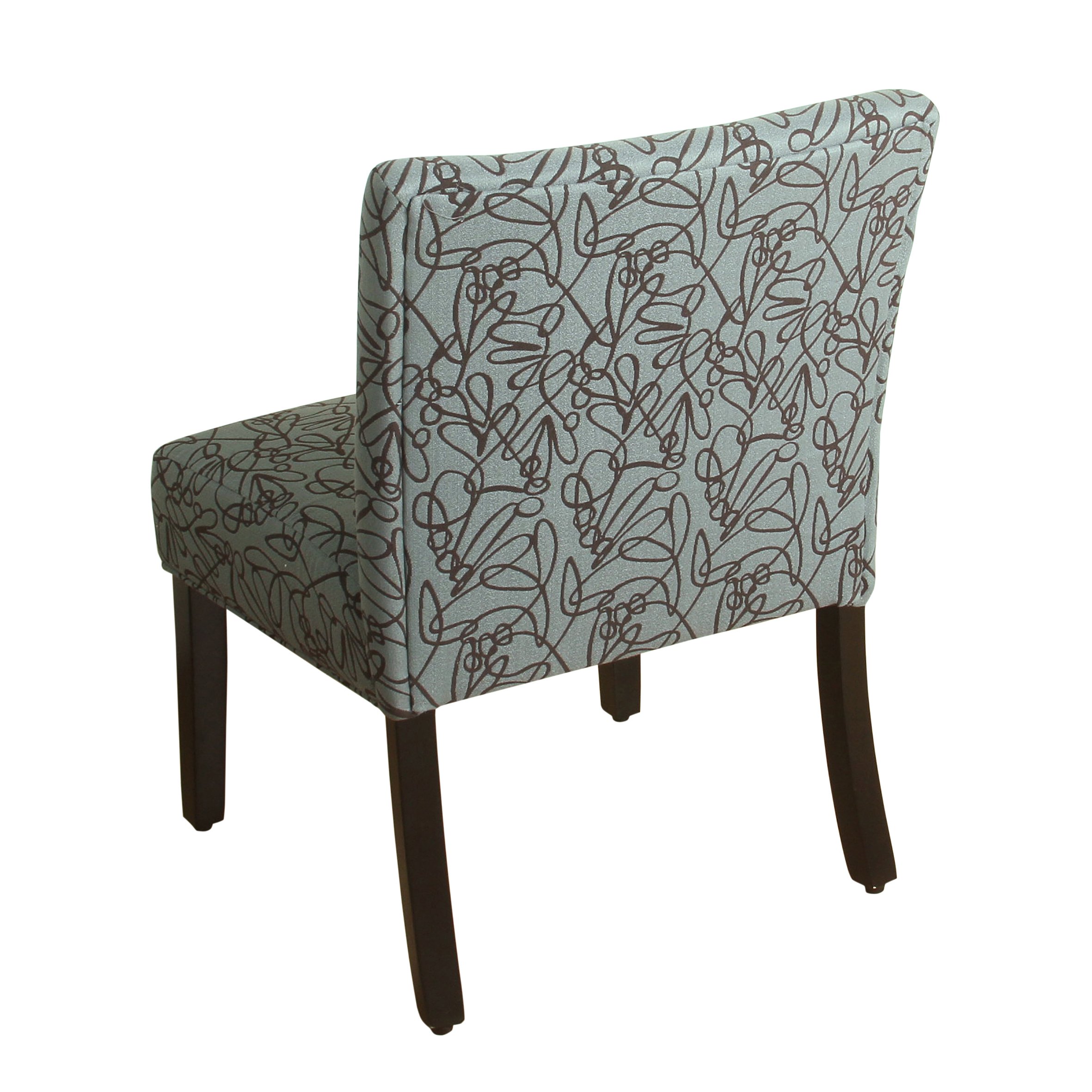 HomePop Parker Accent Chair with Pillow, Teal Swirl Small