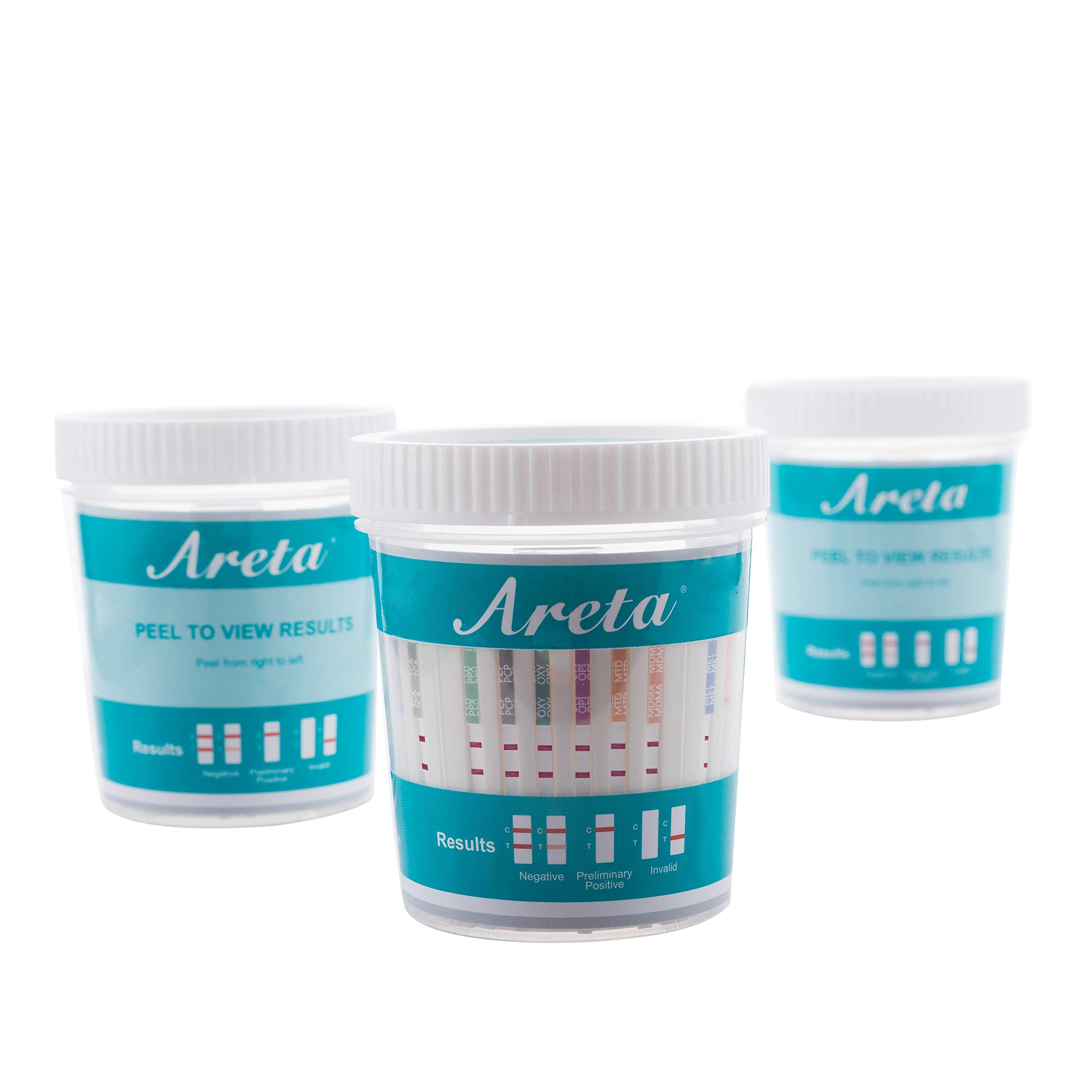 Areta 14 Panel Drug Test Cup Kit with Temperature Strip, Instant Testing 14 Drugs Buprenorphine (BUP),THC,OPI 2000, AMP,BAR,BZO,COC,MET,MDMA,MTD,OXY,PCP,PPX,TCA-#ACDOA-1144-25 Pack