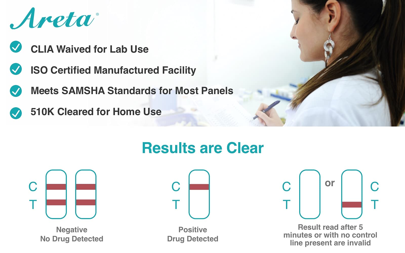 Areta 14 Panel Drug Test Cup Kit with Temperature Strip, Instant Testing 14 Drugs Buprenorphine (BUP),THC,OPI 2000, AMP,BAR,BZO,COC,MET,MDMA,MTD,OXY,PCP,PPX,TCA-#ACDOA-1144-25 Pack