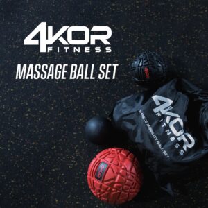 4KOR Massage Ball Set - Trigger Point Ball - Muscle Relief for Back, Neck, Shoulder, Foot Pain - Fitness Orb Massage Balls - Physical Therapy for Deep Tissue Myofascial Release - Roller Ball Tools