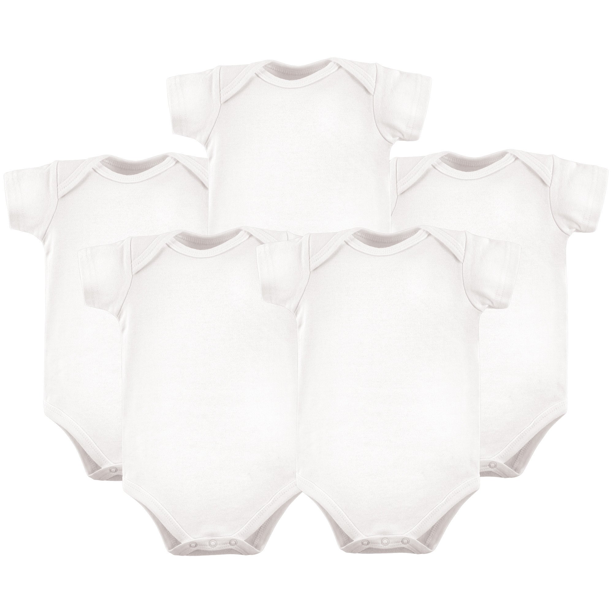 Hudson Baby Unisex Baby Cotton Bodysuits, White, 12-18 Months