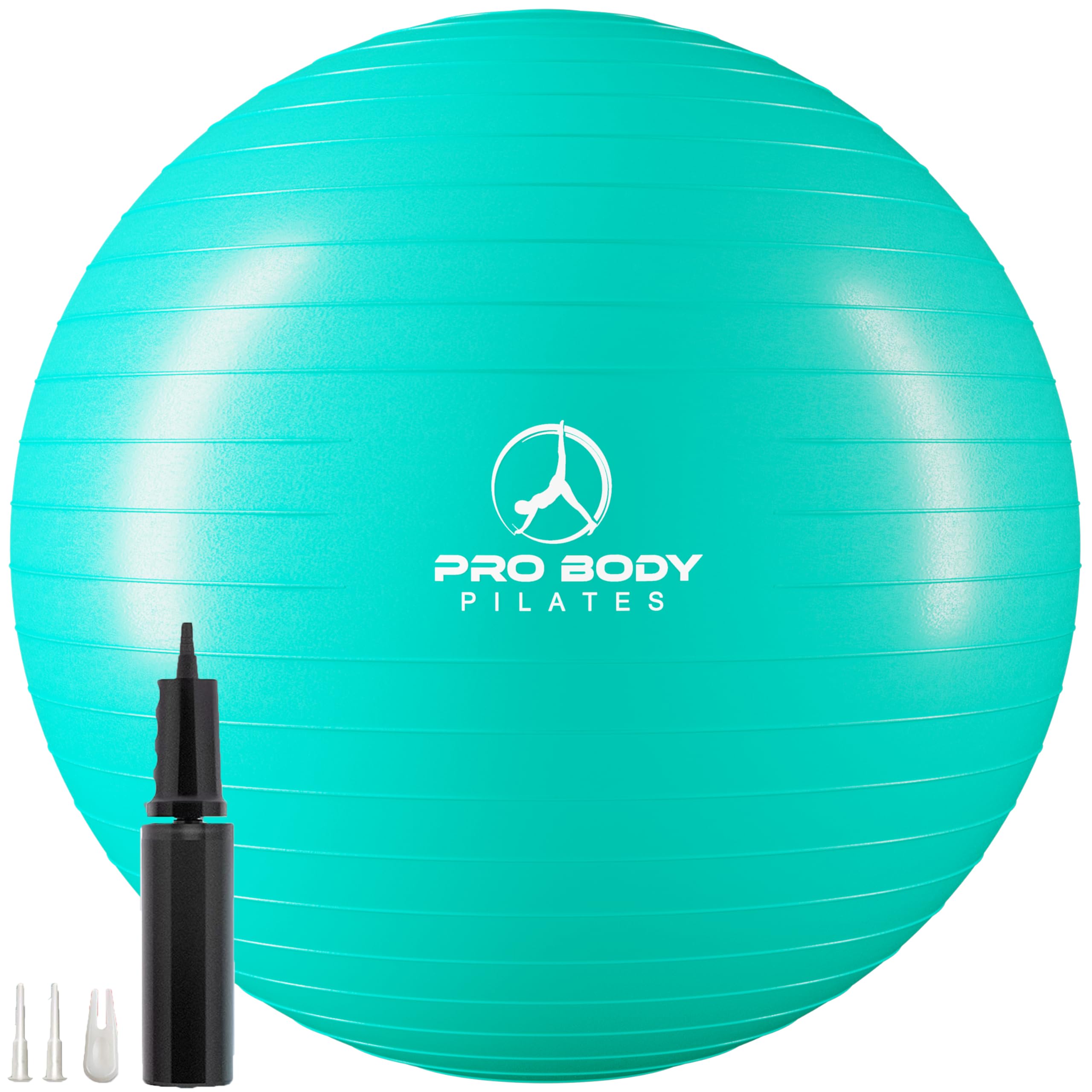 ProBody Pilates Ball Exercise Ball, Yoga Ball Chair, Multiple Sizes Stability Ball Chair, Gym Grade Birthing Ball for Pregnancy, Fitness, Balance, Workout and Physical Therapy Ball (Aqua, 65 cm)