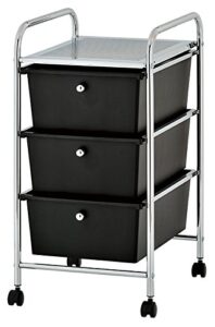 urban lifestyle 3 tier storage cart, black