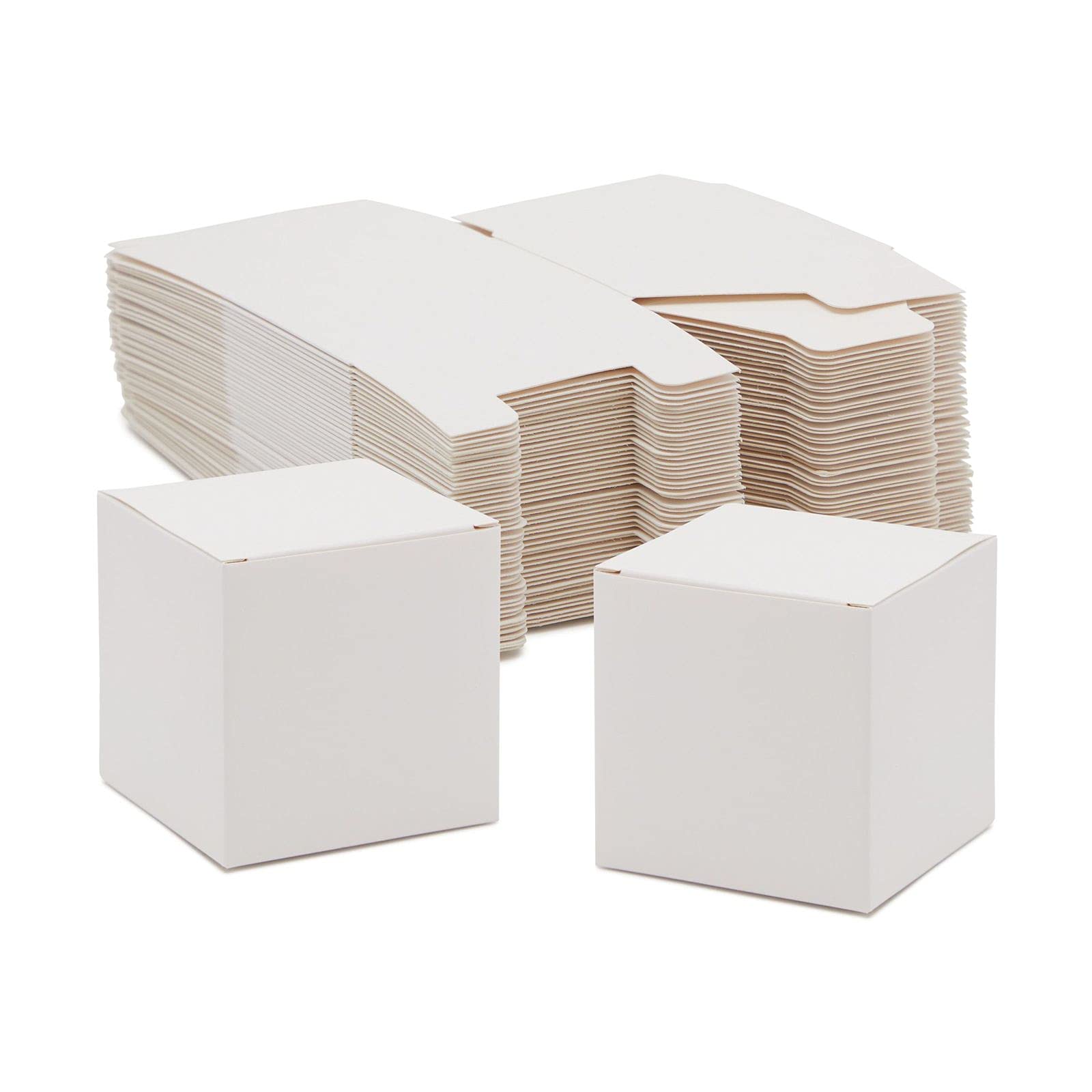 Juvale 100-Pack White 3x3x3 Gift Boxes with Lids for Candles, Ornaments, Crafts, Party Favors, Cupcakes, Holiday, Birthday, Baby Shower, Bridesmaid and Groomsmen Proposal, Easy Assemble