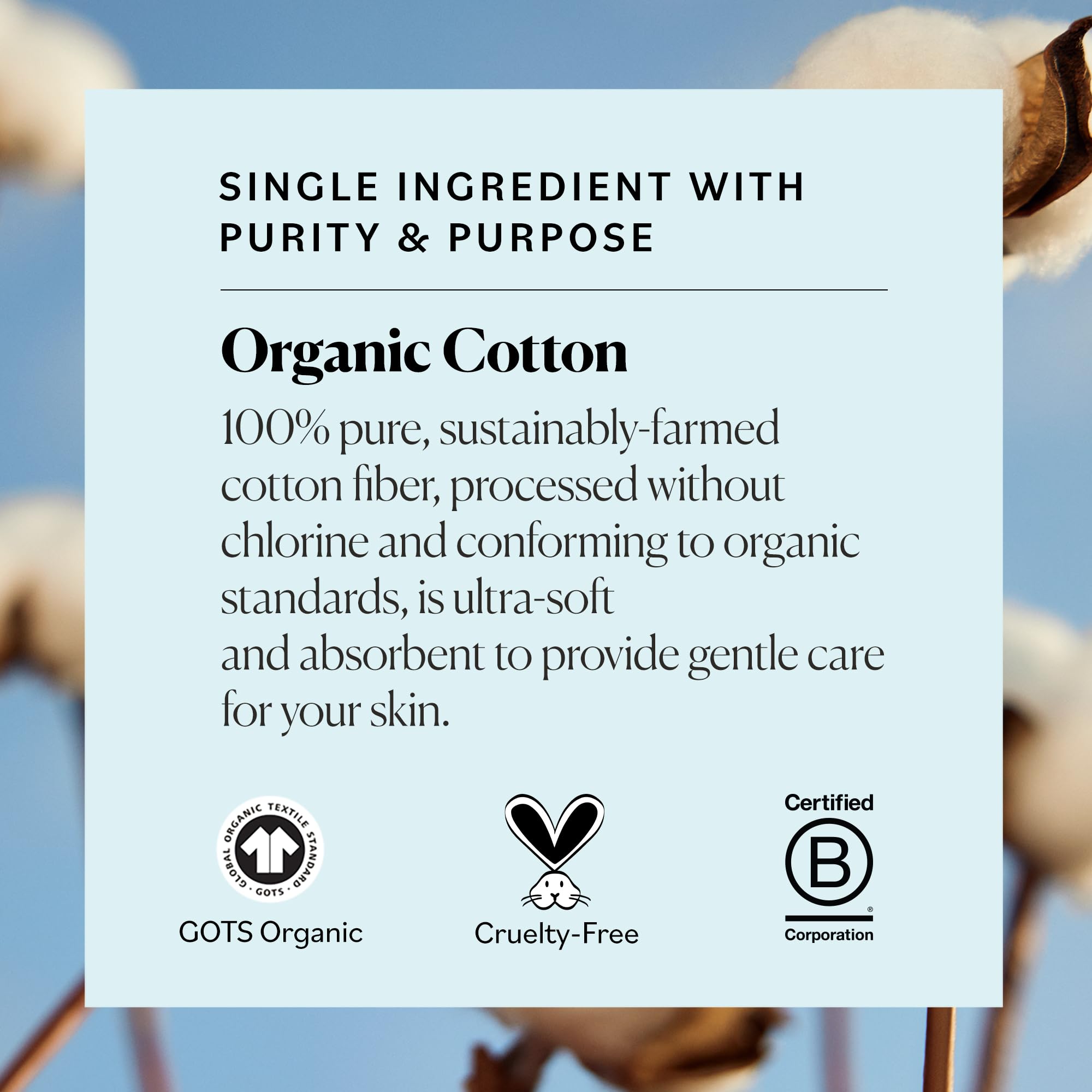 Sky Organics Organic Jumbo Cotton Balls for Sensitive Skin, 100% Pure Organic Cotton Sustainably Grown, Chlorine Free, Hypoallergenic, Ultra-Soft and Absorbant for Beauty & Personal Care, 300 ct.