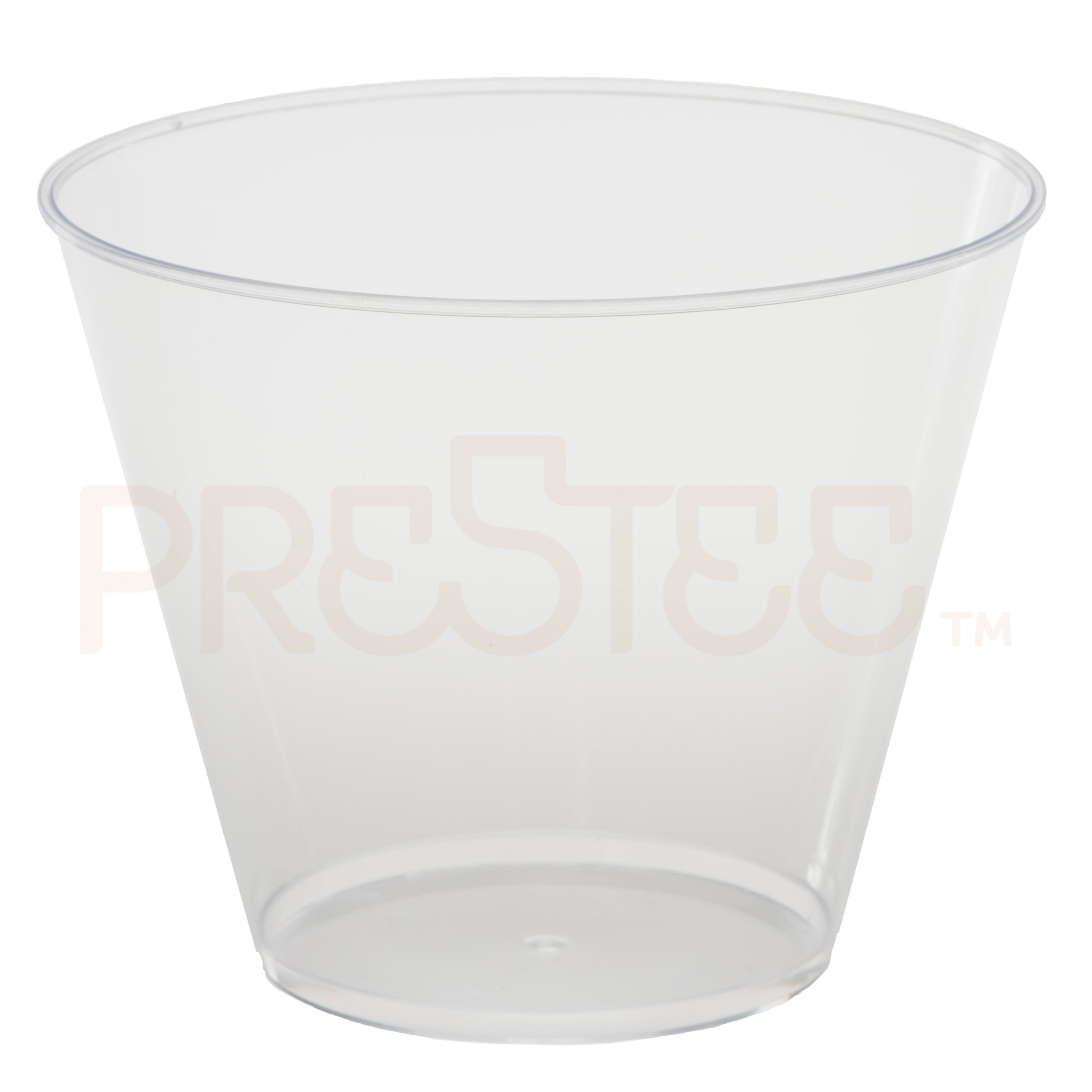 Prestee 200 Clear Plastic Cups - 9 Ounce, Hard Disposable Cups, Plastic Wine Cups, Plastic Cocktail Cups, Plastic Drinking Cups, Plastic Party Punch Cups, Party Cups, Wedding Tumblers