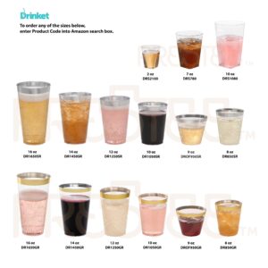 Prestee 200 Clear Plastic Cups - 9 Ounce, Hard Disposable Cups, Plastic Wine Cups, Plastic Cocktail Cups, Plastic Drinking Cups, Plastic Party Punch Cups, Party Cups, Wedding Tumblers