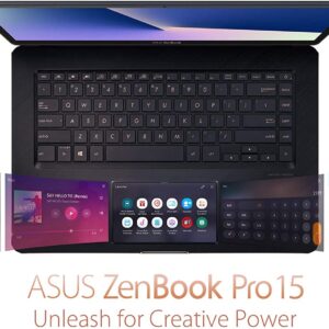 ASUS ZenBook Pro 15 Laptop, 15.6” UHD 4K Touch, Intel Core i9-8950HK, NVIDIA GeForce GTX 1050 Ti, 16GB DDR4 RAM, 512GB PCIe SSD, Backlit KB, Windows 10 Pro, UX580GE-XB74T