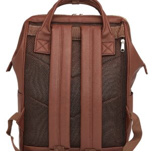 Kah&Kee Leather Backpack for Women and Men 15-inch Laptop Bag | Teacher Professional, Diaper Bag Backpack, Ideal for Work, School, Nurse, College & Travel (Brown, Medium)