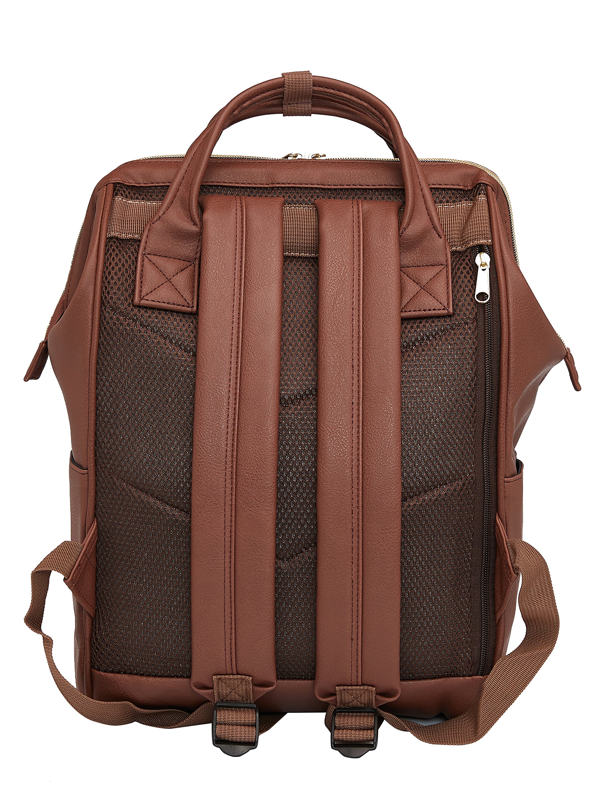 Kah&Kee Leather Backpack for Women and Men 15-inch Laptop Bag | Teacher Professional, Diaper Bag Backpack, Ideal for Work, School, Nurse, College & Travel (Brown, Medium)