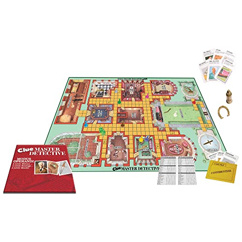 Clue Master Detective With Oversized Brass Tone Metal Weapons by Winning Moves Games USA, Largest Game of Clue Ever, for up to 10 Players, Ages 10 and Up