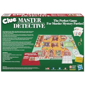 Clue Master Detective With Oversized Brass Tone Metal Weapons by Winning Moves Games USA, Largest Game of Clue Ever, for up to 10 Players, Ages 10 and Up