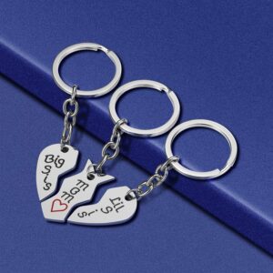 iWenSheng Mom Birthday Gift from Daughter - 3PCS Mom Big Sister Little Sister Mother Daughter Keychain Mother’s Day Gift Christmas Gifts for Mom