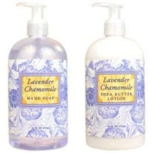 greenwich bay trading hand soap & hand and body lotion, 16 ounce, 2 pack bundle set (lavender chamomile)