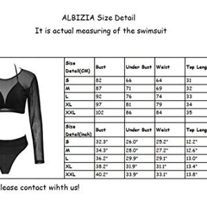 ALBIZIA Women's Sexy Brazilian Triangle Swimsuit 3 Piece Bathing Suit XL Army Green