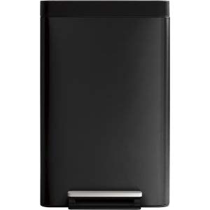 KOHLER 20940-BST 13 Gallon Kitchen Step Trash Can with Foot Pedal, Soft Close Lid, Black Stainless Steel