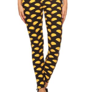 Leggings Depot High Waisted Camouflage & Multiple Print Leggings for Women-Full Length-S502, Taco Mia, One Size