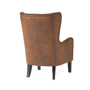 Christopher Knight Home Lorenzo Fabric Studded Club Chair, Brown 36D x 26.75W x 41.5H in