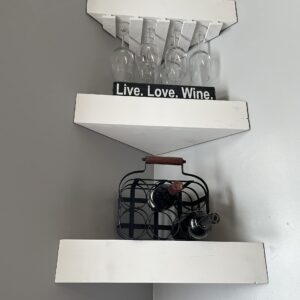 1 Wine Rack, 2 Corner Floating Shelves Set