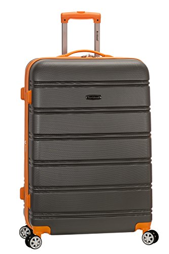 Rockland Melbourne Hardside Expandable Spinner Wheel Luggage, CHARCOAL, Checked Large 28"