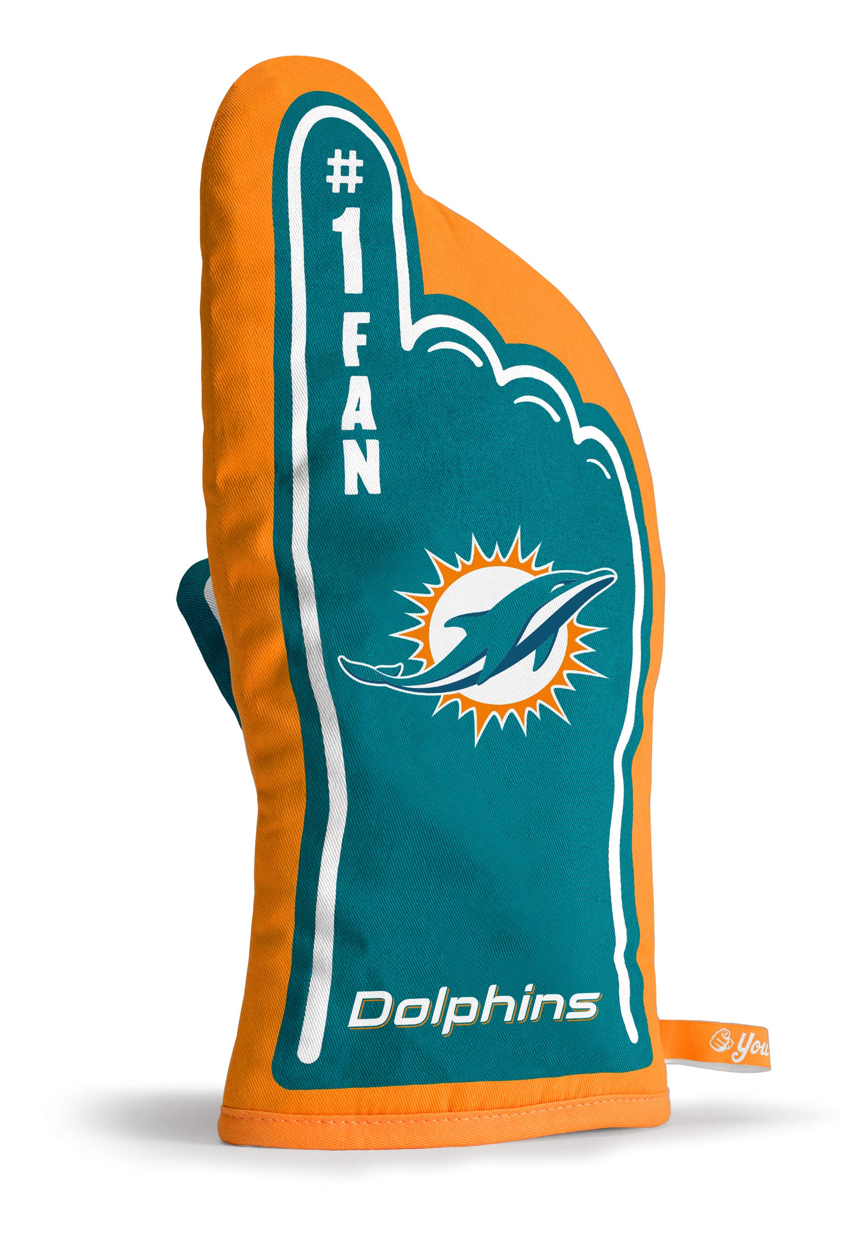 YouTheFan NFL Miami Dolphins #1 Oven Mitt Team Color, 13.25" x 6.5"