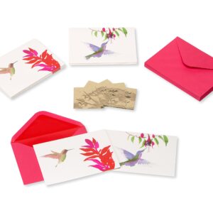 Papyrus Blank Cards with Envelopes, Watercolor Hummingbirds (20-Count)