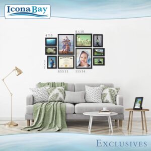 Icona Bay 11x14 Black Picture Frame, Sturdy Wood Composite Photo Frame 11 x 14, Sleek Design, Table Top or Wall Mount, Exclusives Collection