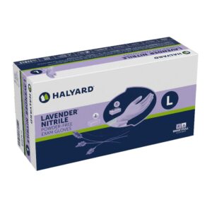 HALYARD Lavender Nitrile Exam Gloves, Powder-Free, Non-Sterile, 3.1 mil, 9.5", Lavender, Large, 52819 (Box of 250)