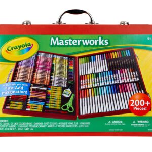 Crayola Masterworks Art Case (200+ Pcs), Art Set For Kids, Markers, Paints, Colored Pencils, & Crayons, Holiday Gift for Kids, Toys, 4+