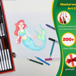 Crayola Masterworks Art Case (200+ Pcs), Art Set For Kids, Markers, Paints, Colored Pencils, & Crayons, Holiday Gift for Kids, Toys, 4+