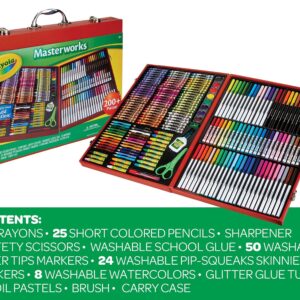 Crayola Masterworks Art Case (200+ Pcs), Art Set For Kids, Markers, Paints, Colored Pencils, & Crayons, Holiday Gift for Kids, Toys, 4+