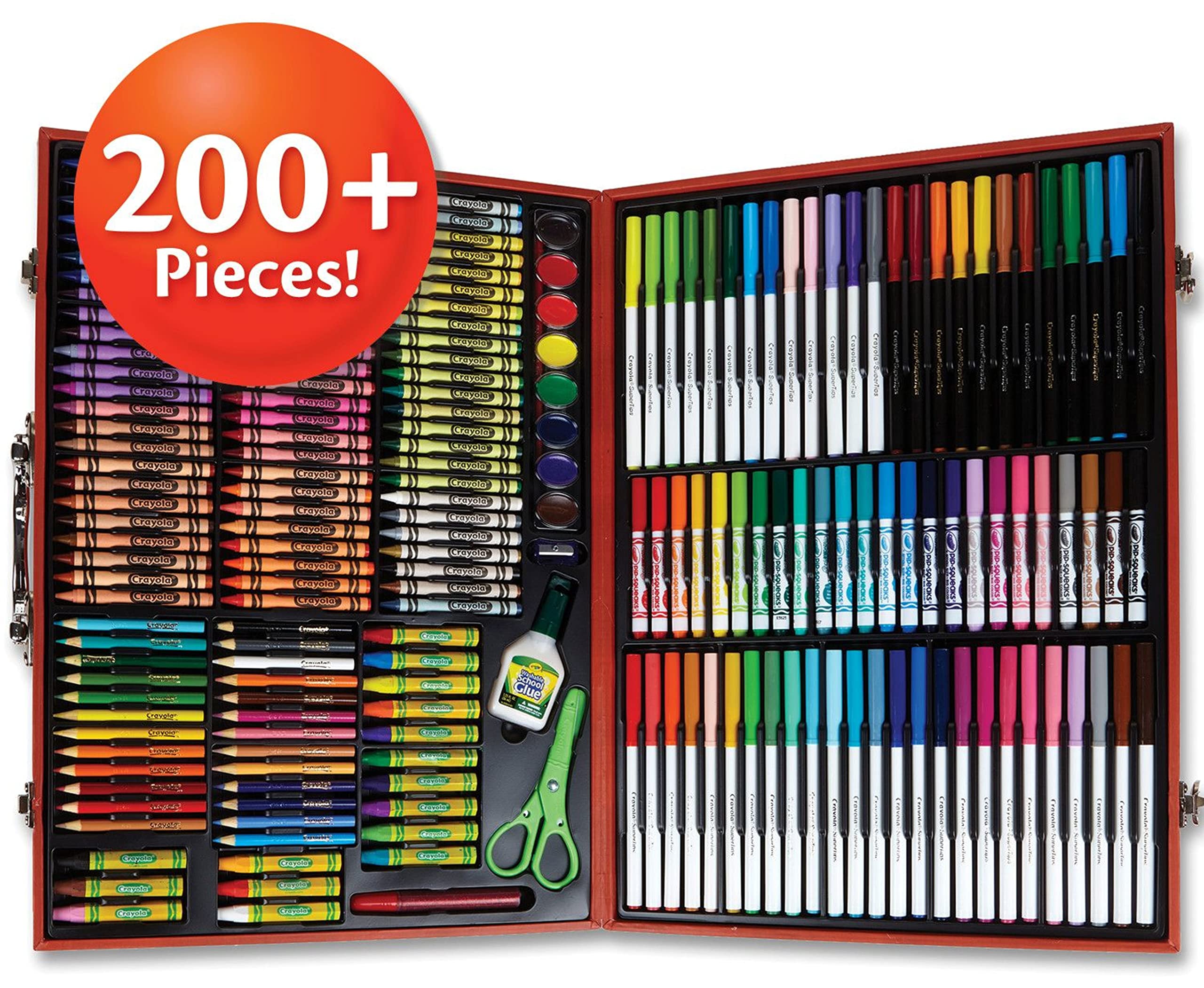 Crayola Masterworks Art Case (200+ Pcs), Art Set For Kids, Markers, Paints, Colored Pencils, & Crayons, Holiday Gift for Kids, Toys, 4+