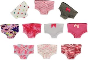 pzas toys 18 inch doll underwear- 10 pairs of underwear compatible with most major brands 18" dolls