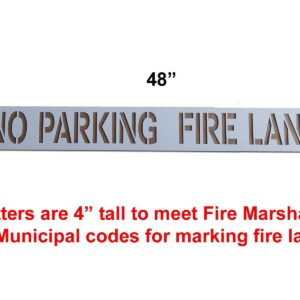 Curb N Sign Fire Lane Stencil - 4 Inch Premium No Parking Stencil for Customizing Curbs or Parking Lots - Reuseable Made in USA with Thick Premium Plastic for multisurfaces