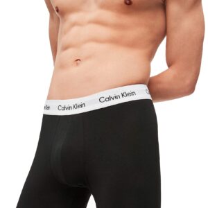 Calvin Klein Men's 3 Pack Cotton Stretch Boxer Briefs, Black, M