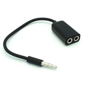 3.5mm Headset Headphone Splitter Earphone Speaker Audio Y Adapter 2-Port Black for Google Pixel XL - HTC 10 - Huawei P9 P10, Mate 10 - LG V30 V20, Stylo 3, G7 ThinQ G6 G5, G Pad X8.3