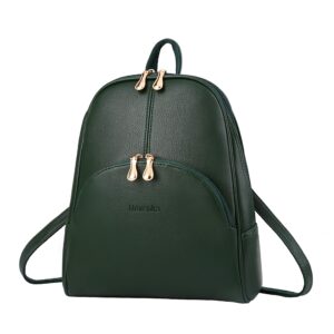 nevenka backpack purse for women casual shoulder bag pu leather zipper closure adjustable strap (green)