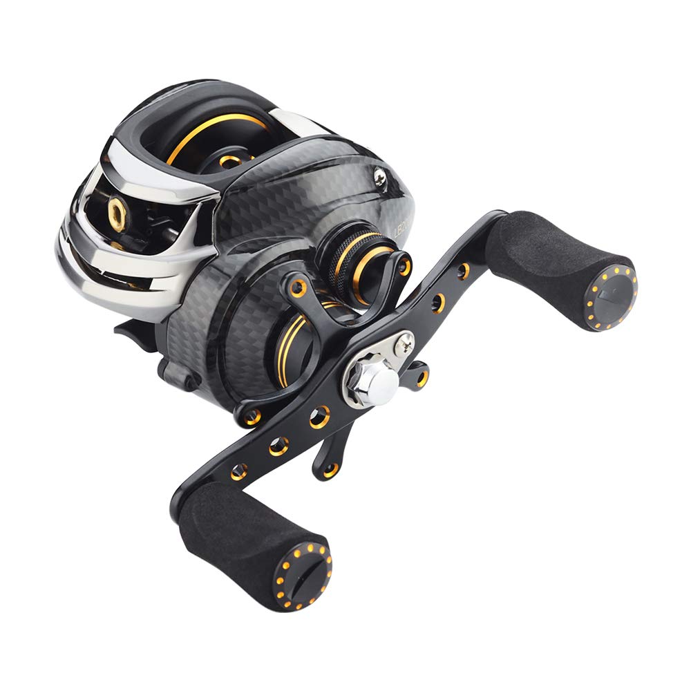 FISHDROPS Baitcasting Reels, 17+1BB Magnetic/Centrifugal Brake Systems Baitcaster Reel, High-Speed Gear Ratio 7.0 Ultra Smooth Low Profile Baitcast Fishing Reel