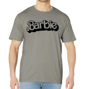 Barbie Retro Logo Short Sleeve T-Shirt, Small, Grey