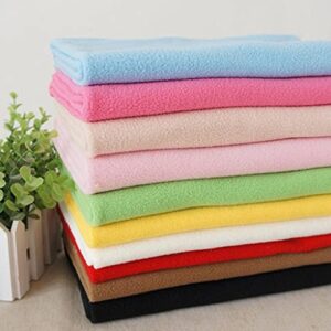 RayLineDo® 10PCS 50 * 50cm Solid Color Knitted Polar Fleece Fabric Anti Pill Fabric Patchwork Polyester Plush Fleece Cloth for DIY Sewing Handmade Dolls