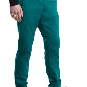 Cherokee Men Scrubs Pant Natural Rise Jogger with Zip Cargo Pocket WW012, XS, Hunter