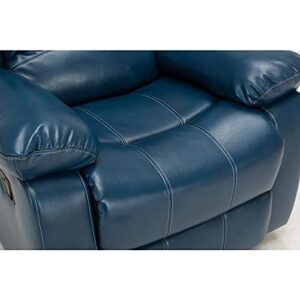 Comfort Pointe Clifton Navy Blue Faux Leather Glider Rocker Recliner