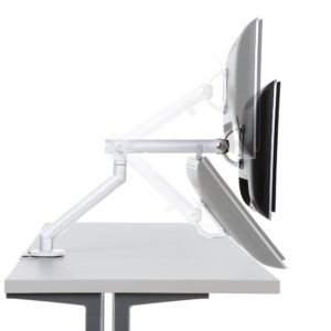 Herman Miller MM_DYN013/010C27 Flow Monitor Arm, Top Mount Clamp (for Top Plate Thickness: 0.5-1.0 inches (12-25 mm), White, Single