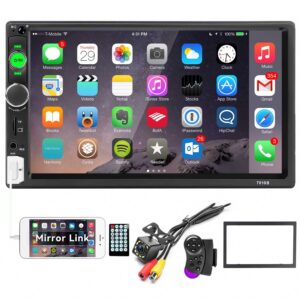 car stereo double din bluetooth car radio 7 inch mp5 player hd touch screen fm radio audio receiver aux in usb tf card input unitopsci multimedia player mirror link with backup camera