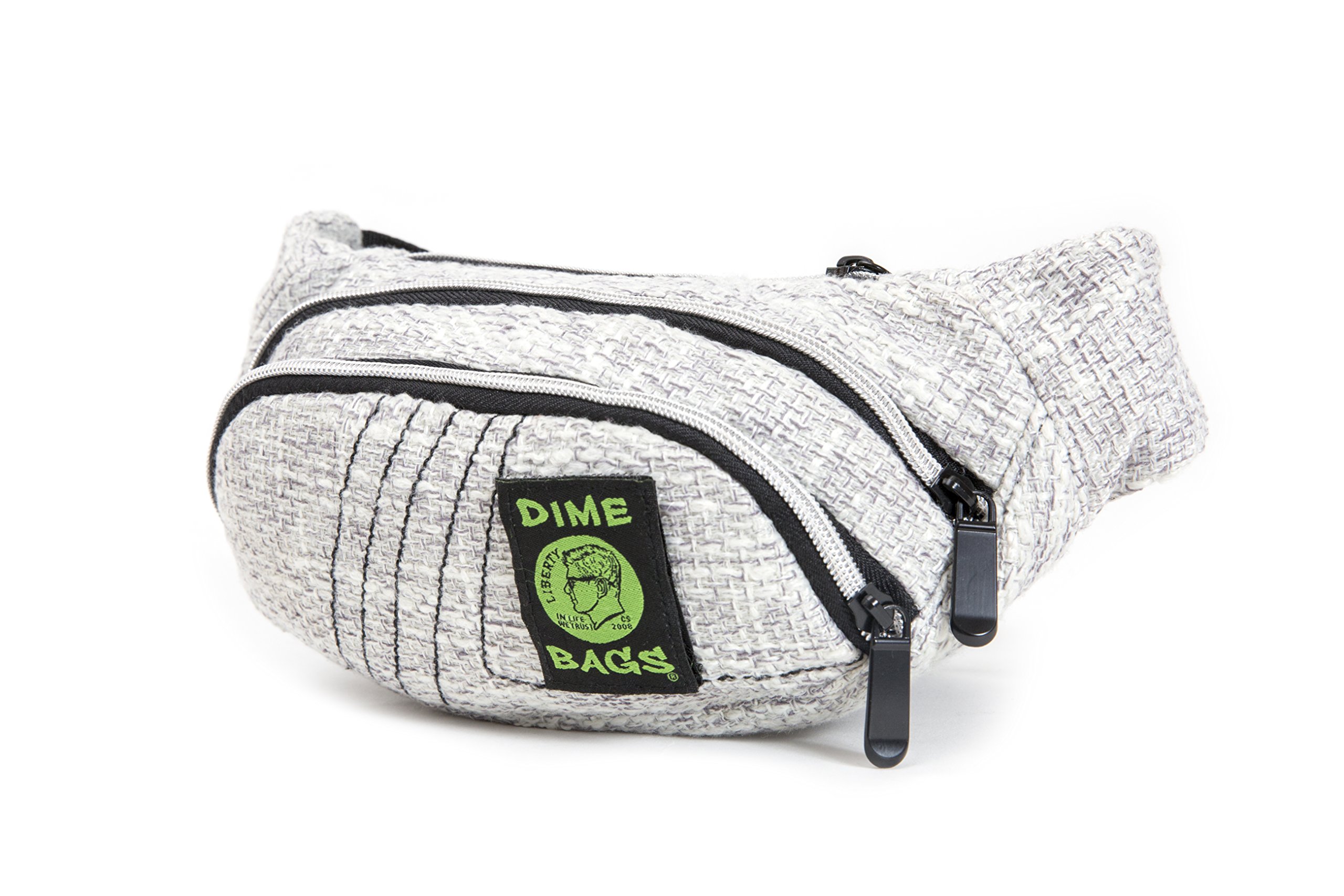 DIME BAGS Fanny Pack | Hemp Waist Bag with Spacious Storage and Adjustable Strap (Grey)