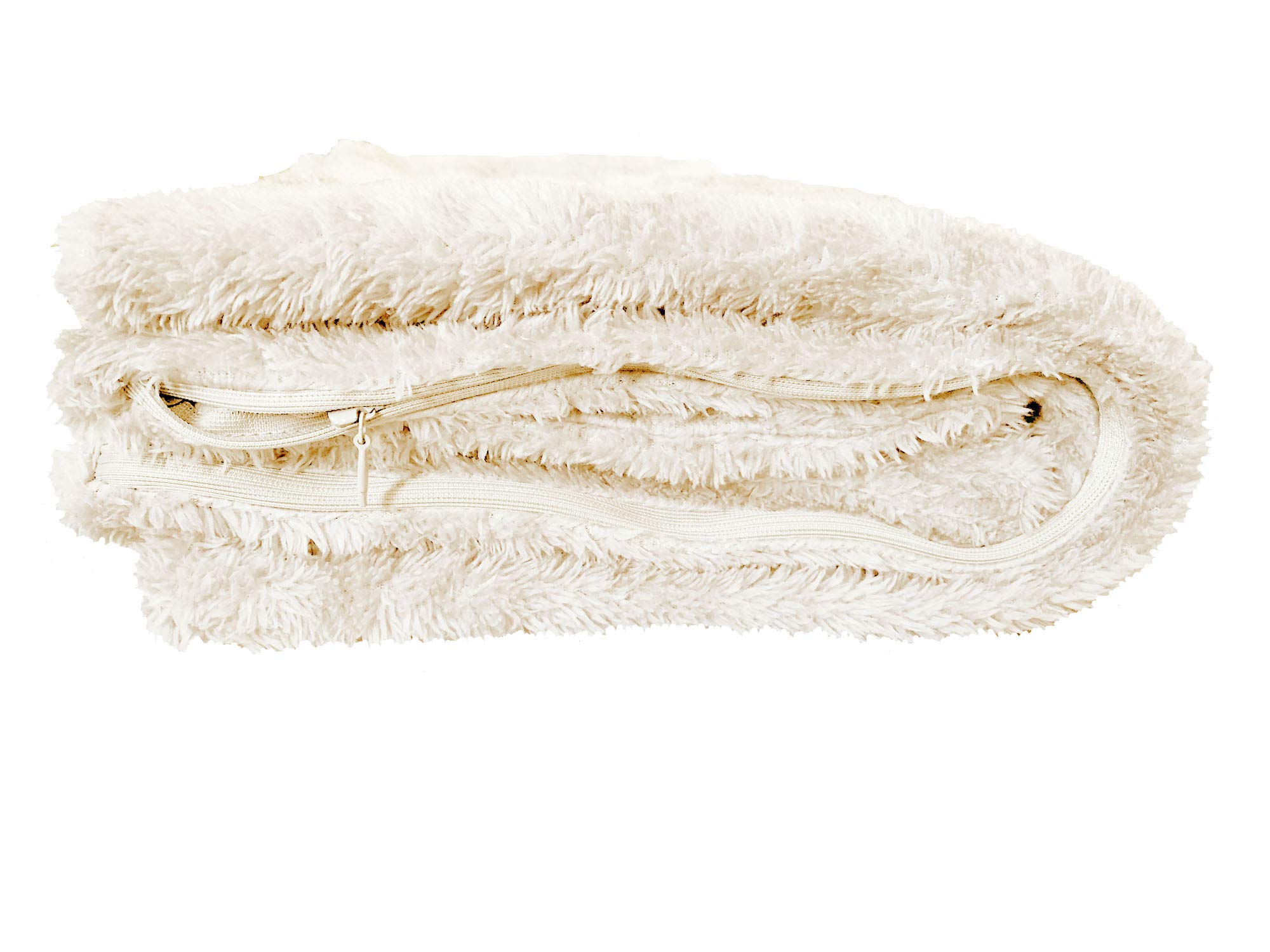 Extra Soft Body Pillow Cover, Sherpa/Microplush Material, 20x54 Inches, Zipper Closure (Cream)