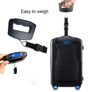 YAGSUW Handheld Digital Luggage Scale with Grip for Travel Portable Electronic Weighing Suitcase and Bag 110Lb/50kg Black