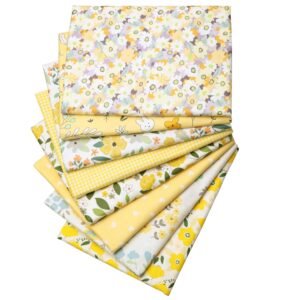 hanjunzhao 8 pcs fat quarters fabric bundles, precut sewing material for quilting patchwork diy craft, 18x22 inches